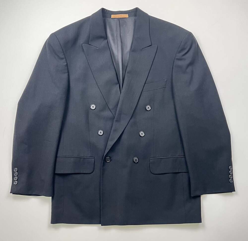 Cellini Linea Uomo Vintage Double-Breasted Wool Blazer Size 38S see measurements
